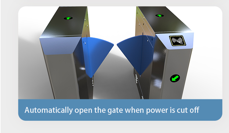 Automatic Revolving Pedestrian Access Security Gate Electric Vertical Swing Flap Barrier Turnstile