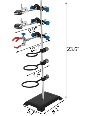 Laboratory Grade Metalware Set - Support Stand Premium Iron Material Laboratory Stand Support Lab Clamp Flask Clamp