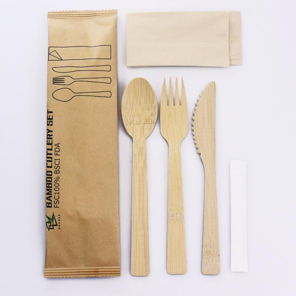 Bamboo Tableware Customized Biodegradable Disposable Fork Spoon Knife for Green Meals