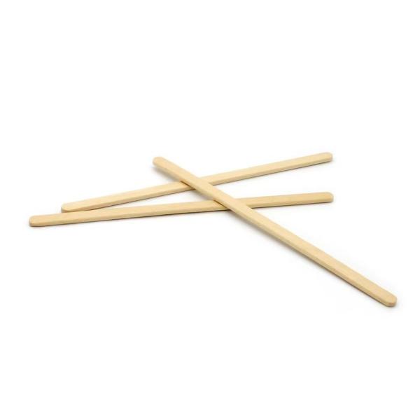 Various Size Disposable Coffee Stirrer Straight Style Individually Wrapped Wooden Stirrers