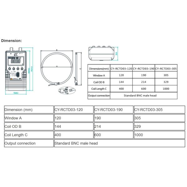 Power Rogowski Coil Current Transformer Measuring Protected 10A - 30kA