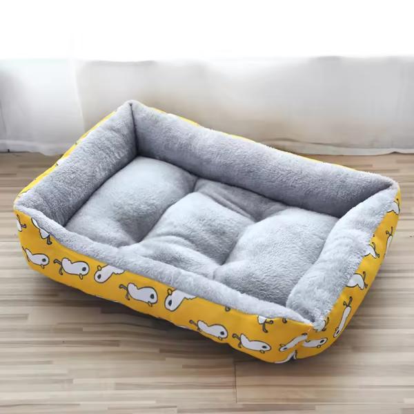 Textured Wave Pet Sofa Beds Washable Large Rectangle Dog Bed Comfortable