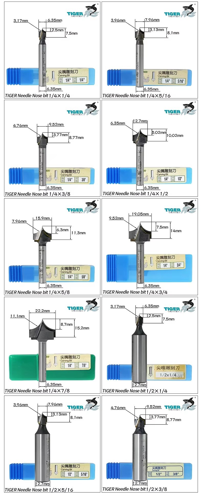 High Precision Solid Carbide Tip CNC Engraving Machine Carving Knife with 55HRC Hardness for Woodworking