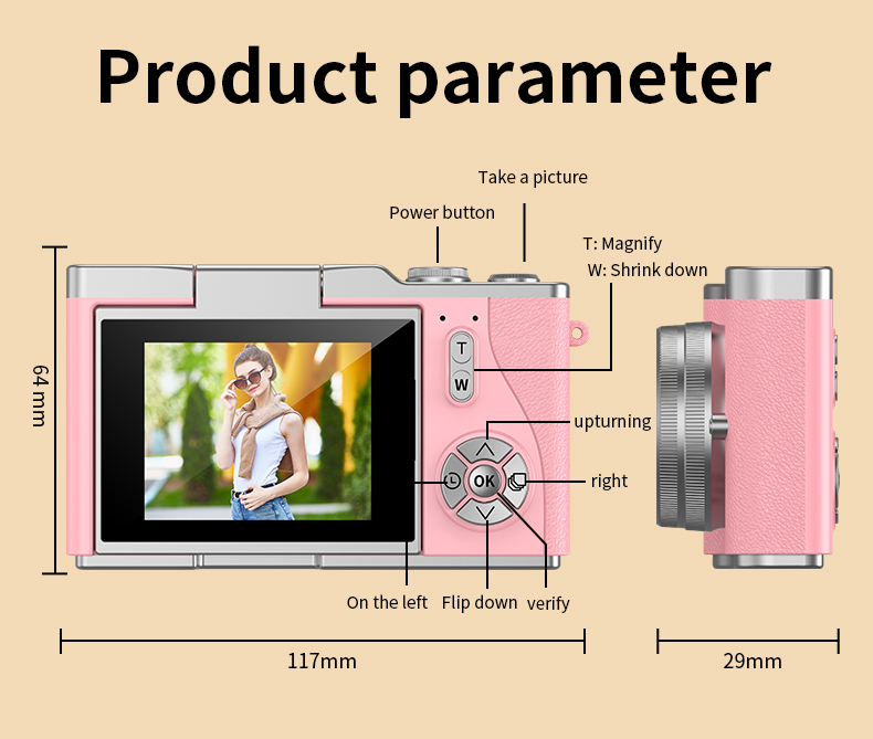 DLC LK007 High Definition 4800W CCD Camera Autofocus Function with Anti Shake Design Flip Screen Student Compact Digital Camera
