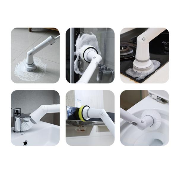 7 Replaceable Brush Heads Electric Spin Scrubber for Cleaning Bathroom Kitchen Floor