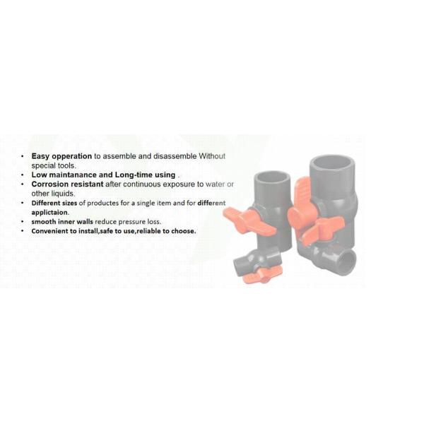 Octagonal Ball Valve with Butterfly Handle Water Connection and Socket Connection