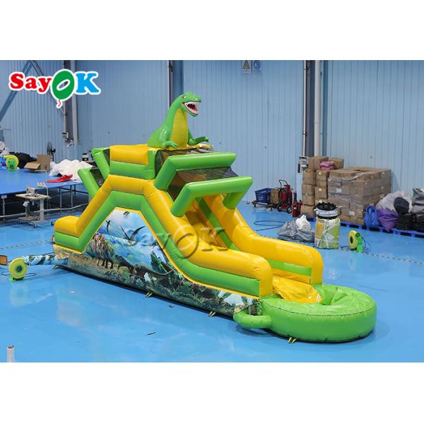 Inflatable Jumping Bouncer Inflatable Dinosaur Slide Themed Inflatable Water Slide 9.3x2x3.5mH Logo Printing