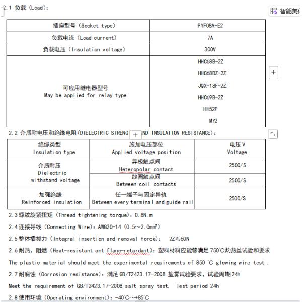 NNC Relay Socket PYF08A-E2 Series applied for HHC68B/MY2/JQX-18F/HH52P Relay