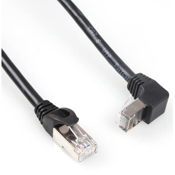 Practical Cat 6 STP Cable Straight To Downward Angled 90 Degree