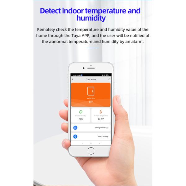 Tuya Smart Wireless Door Window Sensor Home Alarm System Temperature Humidity Detection