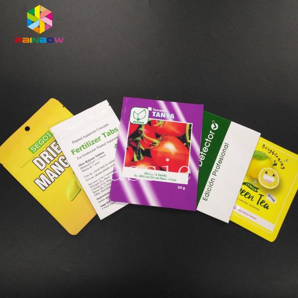 Multi Colored Grip Lock Bags Mylar Foil Sample Pack Open Top For Powder Packaging