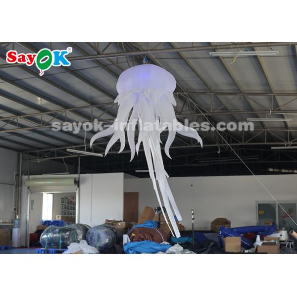 1.5*2.5m Inflatable Hanging Jellyfish With LED Light For Night Club Decoration