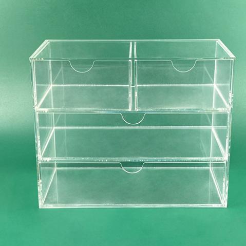 Custom Multi-layer Drawer Type Transparent Acrylic Storage Box Plastic Office Organizer for Magnetic Card Makeup Jewelry Storage