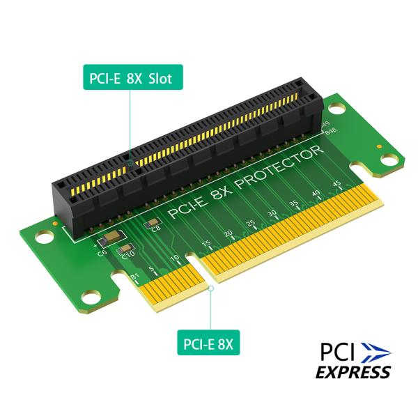 PCI-E 8X Riser Card 90-Degree Left-Angle 1U Server Adapter 9.3X5.5X3cm