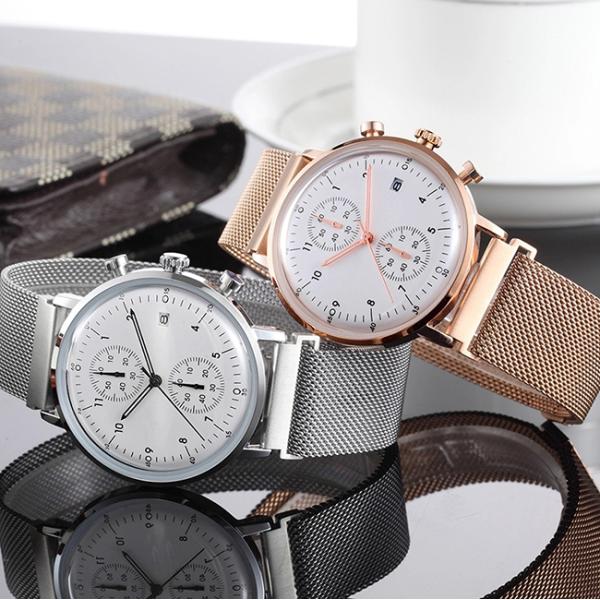 42mm Waterproof Chronograph Watch Mesh Belts