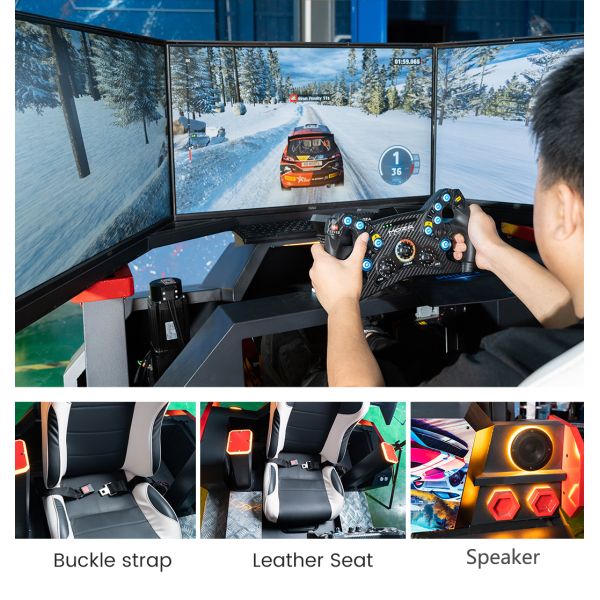 Triple Screen Realistic Racing Game Machine Car Racing Game Machine Equipped With 6 DOF Motion Motor 32 Inches Screen Dreamland 6-Axis Motion Racing