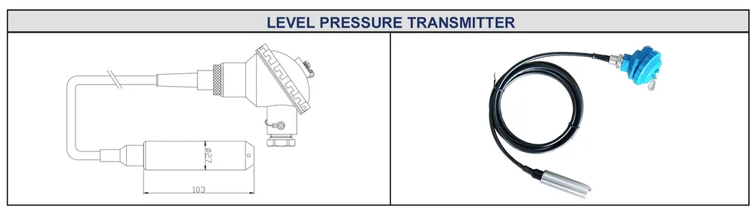 IP68 Input Type Transmitter Anti-corrosive Liquid Level Sensor Transmitter Depth Water Level Sensor