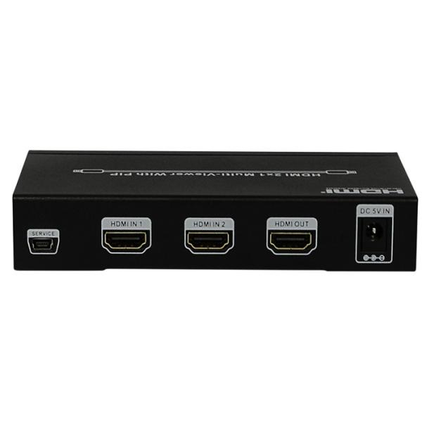 DC 5V 1A PIP HDMI 2x1 MultiViewer Female Type Input Output Ports
