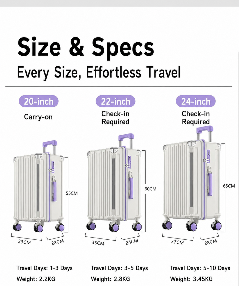 Luggage size and specification guide