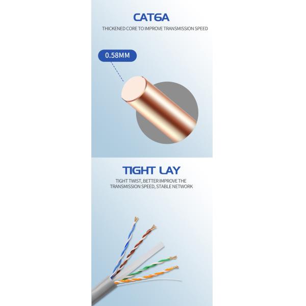 KICO UTP Network Cable The Best Choice Ethernet Cat6A Network Lan Cable Bare Copper 23AWG 305m Low Cable Manufacturer