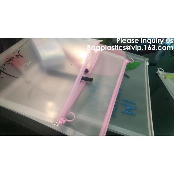 Waterproof Clear Plastic File Document File Bag For Bill Invoice Note File,Zip Plastic EVA Bags Blank Packaging Pouch