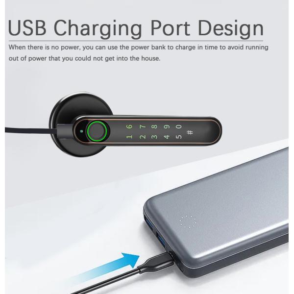 Keyless Electronic Smart Door Lock With Fingeprint Keyboard APP Mechanical Key