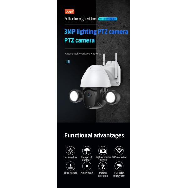 Floodlight WIFI Dome Camera Automatic Track Full Color Night Vision Camera With AI