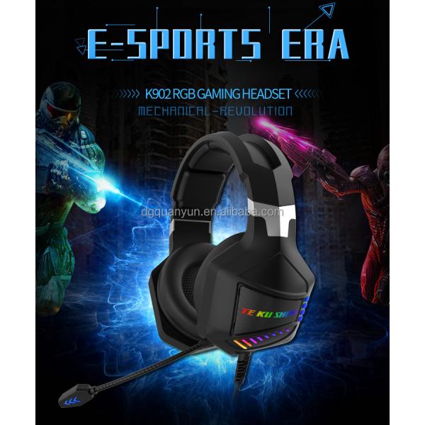 K902 Computer Headset With Microphone Noise Reduction Wired Gaming Headset
