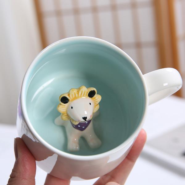 Creative Animal Head 3D Custom Ceramic Coffee Mugs