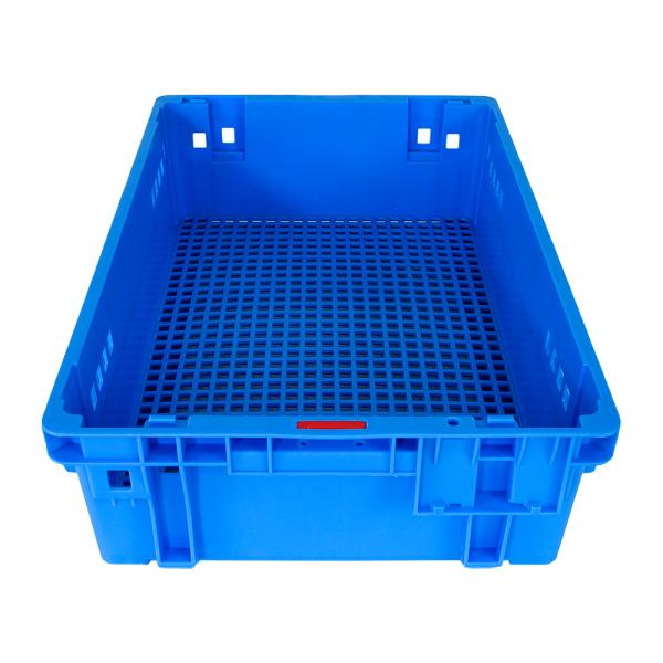 Bread Moving Plastic Storage Basket with Mesh Food Grade Plastic Crate Stackable