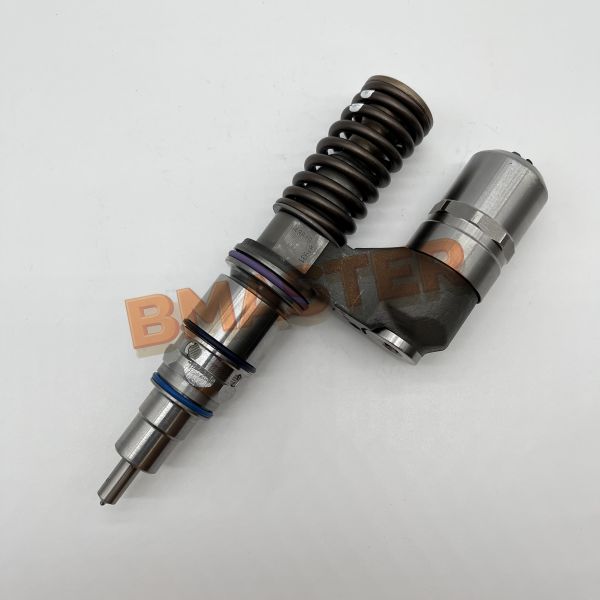 Close-up view of fuel injector nozzle and internal components