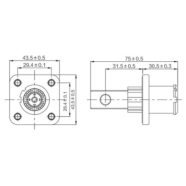 250A High Current Power High Voltage Electrical Connectors Touchproof