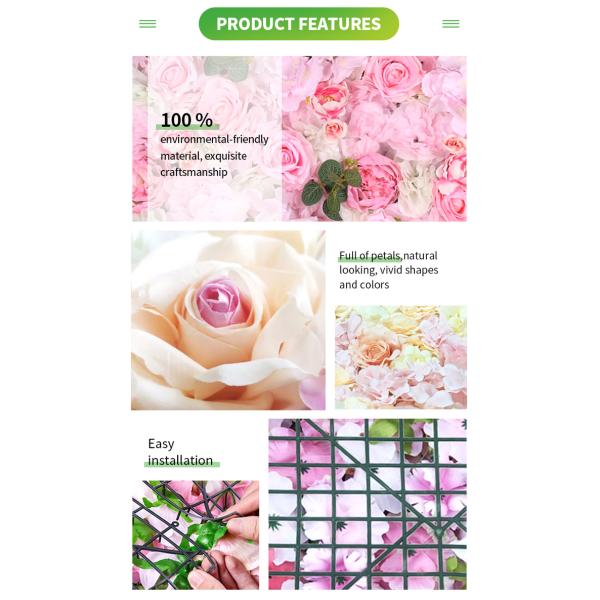 Silk Plastic Silk Flower Wall Decor Artificial Flower Backdrop OEM ODM