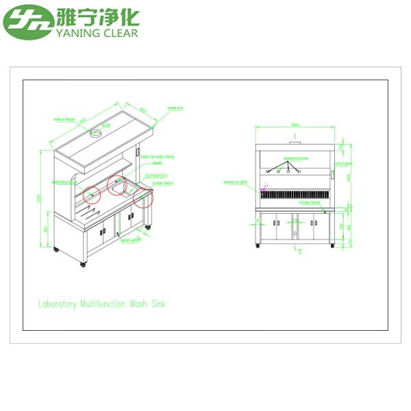 Laboratory 304 Stainless Steel Hand Wash Sink Multifunction Table Sampling With Stretchable Faucet