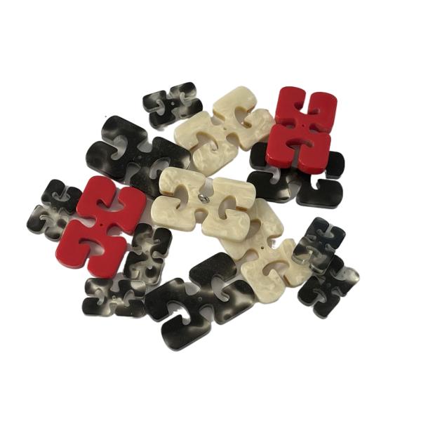 30*19*4mm 1 Hole Rectangle Button With Fake Horn Effect For Diy