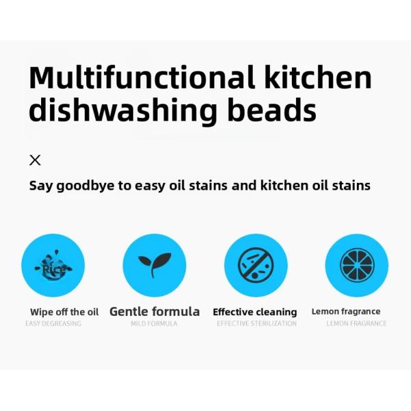 Three-In-One Multi-Effect Dishwashing Beads Gel Shape Deep Cleaning Special Detergent Dishwashers Pods