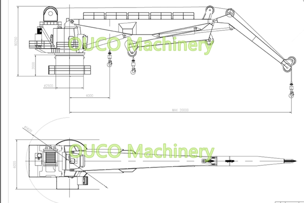 Steel Structure 5t Extendable 10m knuckle Marine Cranes