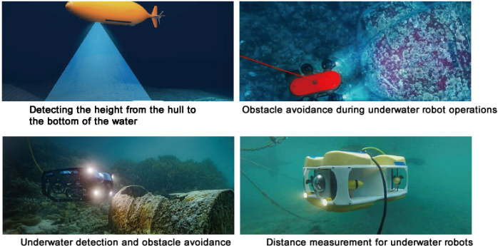 KUS-W36 Underwater Obstacle Avoidance Sensor with 150m Withstand Voltage ±0.5% Accuracy and 10.8-26VDC Power Supply