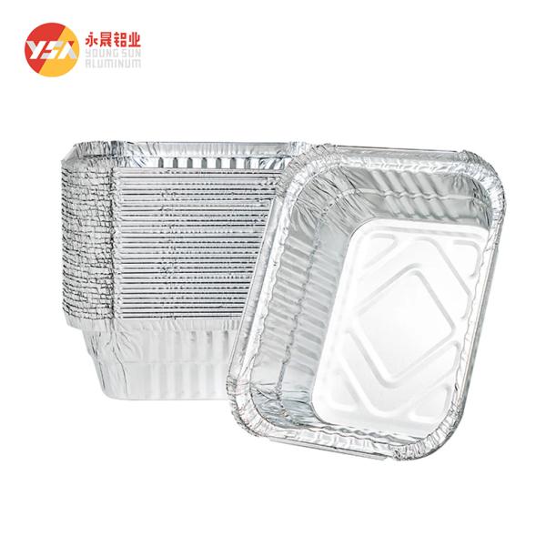 450ml aluminum foil container showing side profile and dimensions