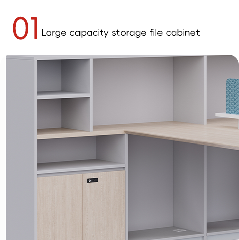 Two-Person Staff Desk Partition Separated