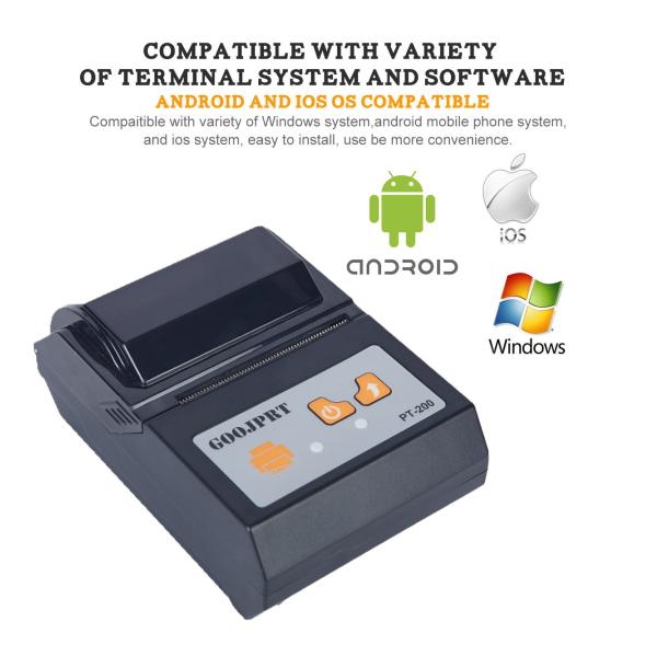 Ticket Printing Mini Bluetooth Printer 8dot/mm Resolution Rechargeable Device