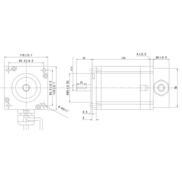 Two - Phase Hybrid Closed Loop Stepper Easy Servo Motor 14mm Axle Diameter