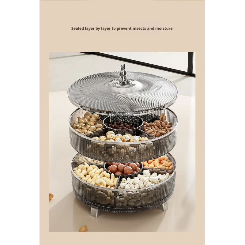 Light Luxury Multi-Layer Stackable Storage Box Household Living Room Coffee Table Nut Tray Dried Fruit Storage Box for Food
