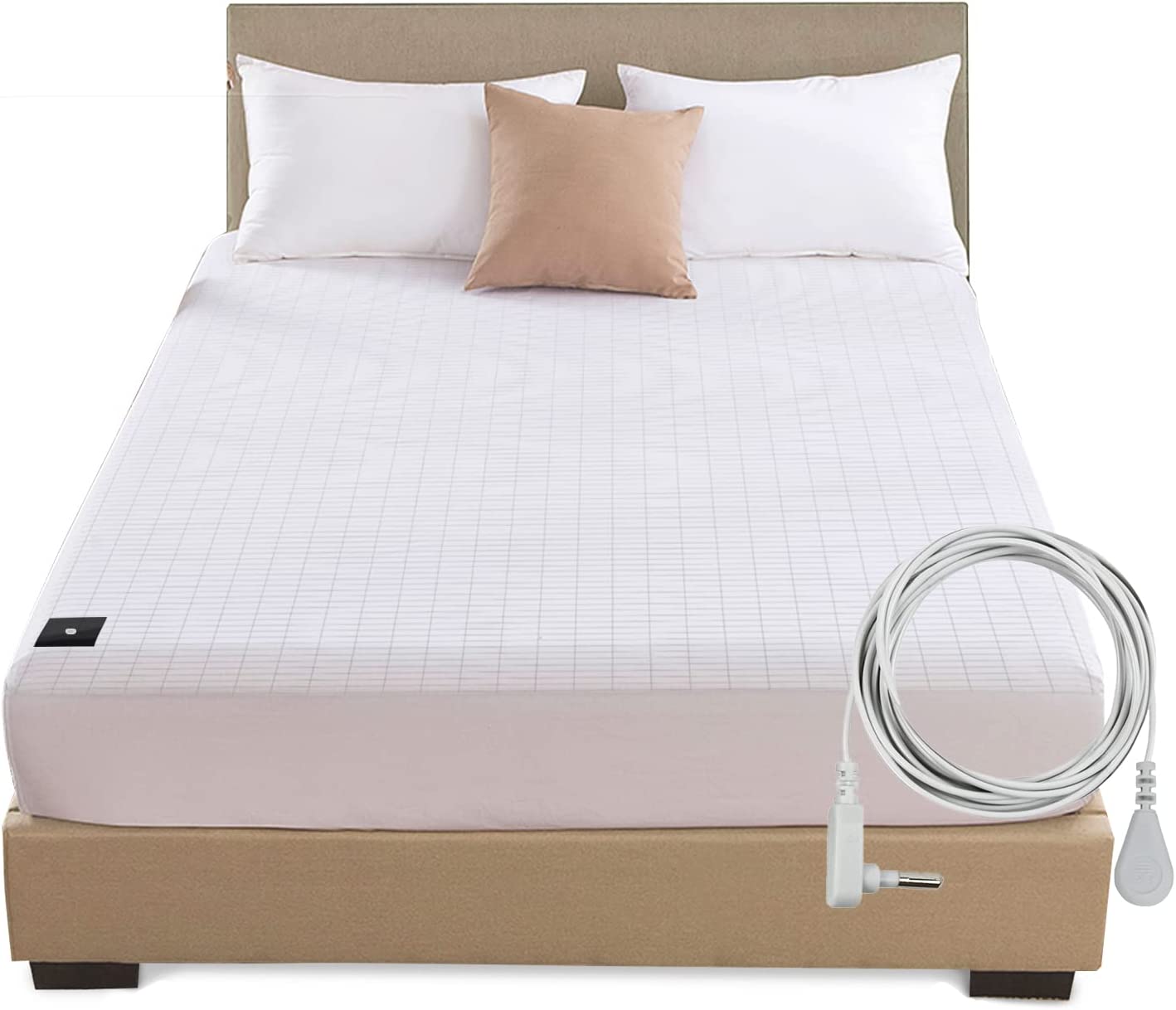 Simple Grounding Style Fitted Sheet Earthing Mattress Cover Customized Accept With Cord EMF Protection Silver Fiber Bed Sheet