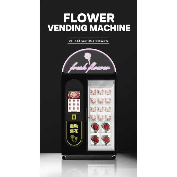 Haloo Fresh Flower Vending Machine White 16 Locker Big Bouquet Hot Selling for Shopping Mall Credit Card Payment System