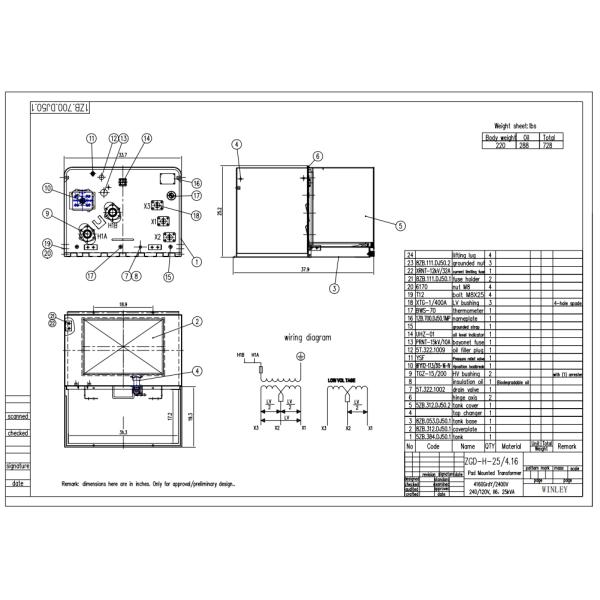 IEEE CSA IEC Standards Loop feed Single Phase Pad Mounted Transformer Oil Type 4160V To 240V 37.5Kva