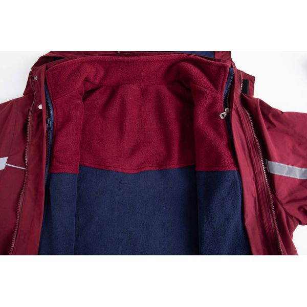 Kids' Reflective Waterproof Outdoor Jacket with 3-in-1 Design for School Commutes