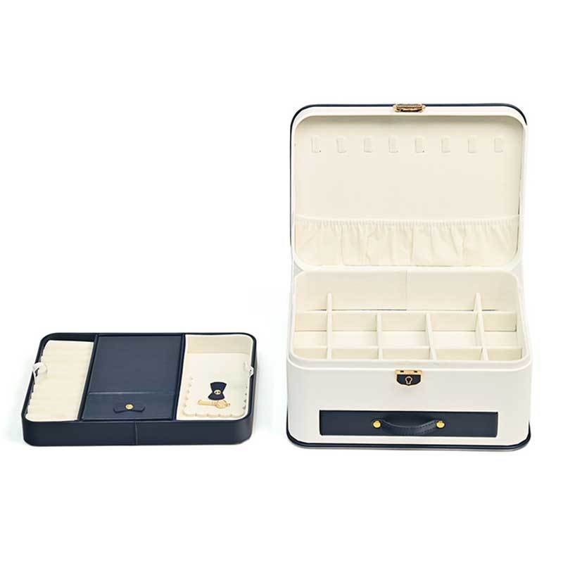 Premium Customizable PU Leather Jewelry Box with Mirror