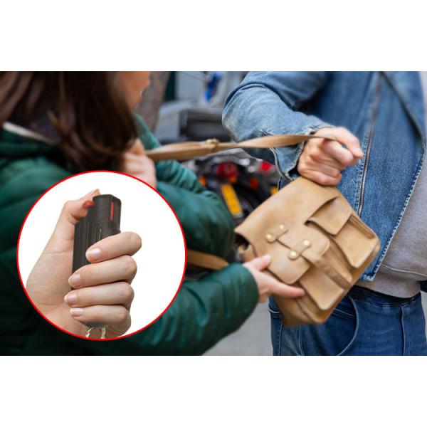 Pepper Spray Keychain quick release key ring for self defense storage OC Spray Finger Grip free training
