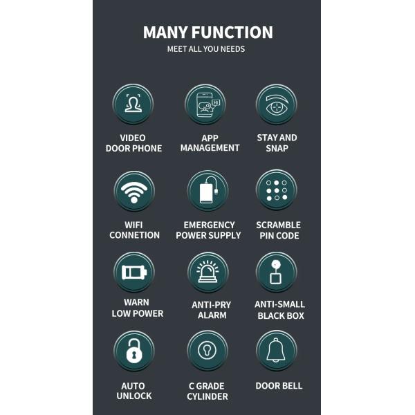 Enhanced Security 3D Face Recognition Smart Door Lock with Camera and Wifi Connectivity